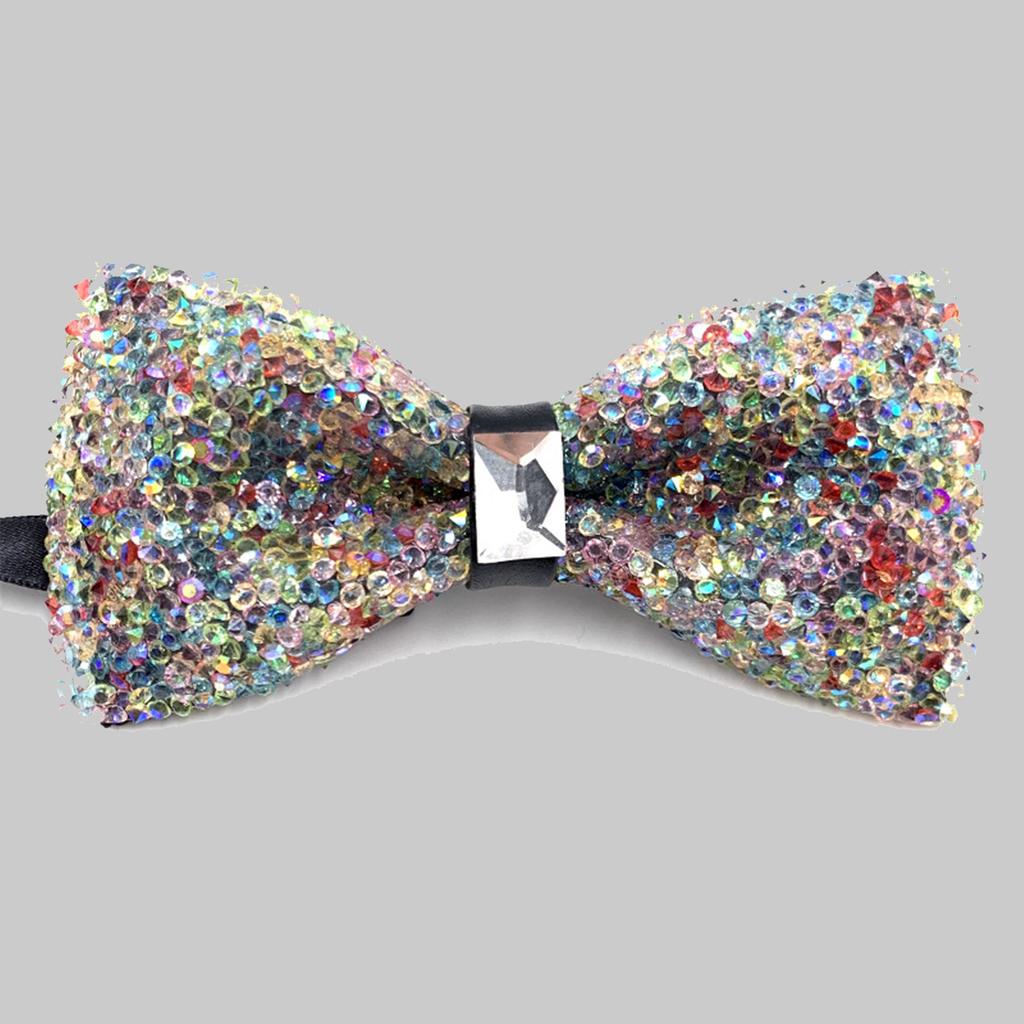 Mens Rhinestones Pre-Tied Bowtie Neckwear for Wedding Banquets Party Neckwear