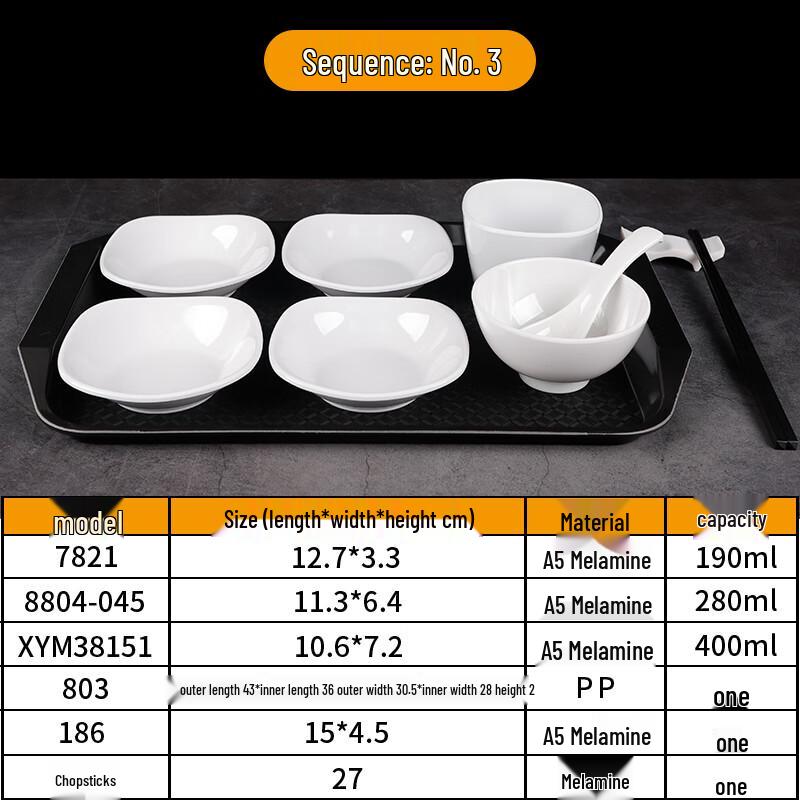 Melamine Self-Service Tableware Set