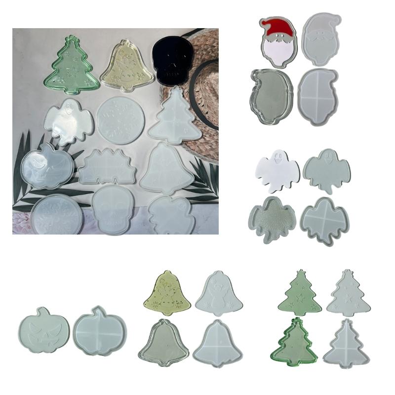 Christmas Theme Quicksand Silicone Molds Epoxy Resin Casting Mold DIY Craft Keychain Pendant Mold Handmade Jewelry Tool