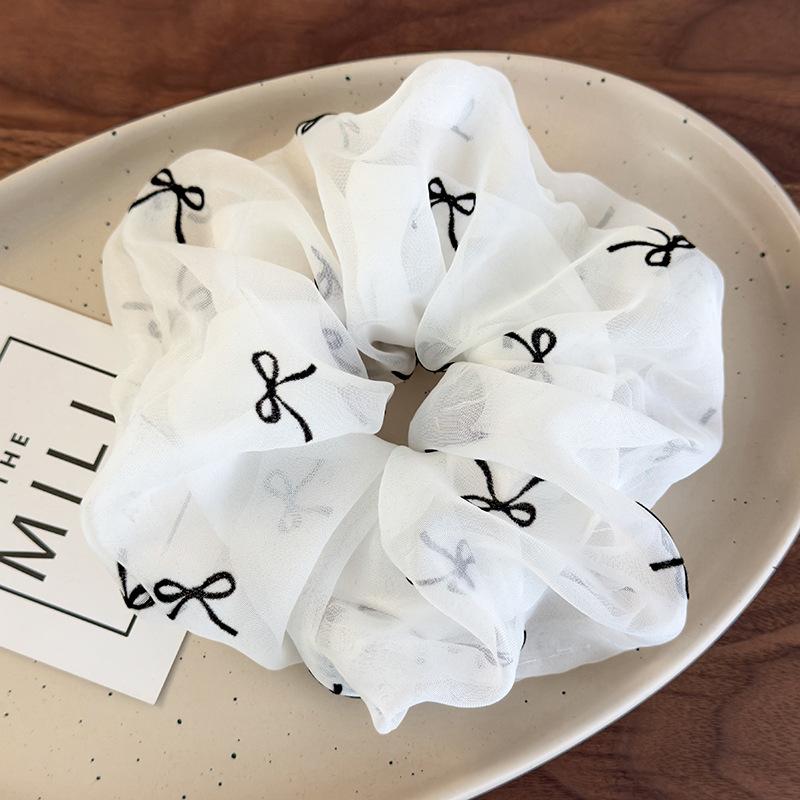 

Модные милые бантики шифоновые резинки для волос шелковый шарф повязки на голову женский темперамент веревка для волос ретро горошек резинки для волос головной убор