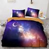 Starry Sky Duvet Cover Twin Size Universe Decor Twin Bedding Set Microfiber Outer Space Theme Milky Way Galaxy Comforter Cover