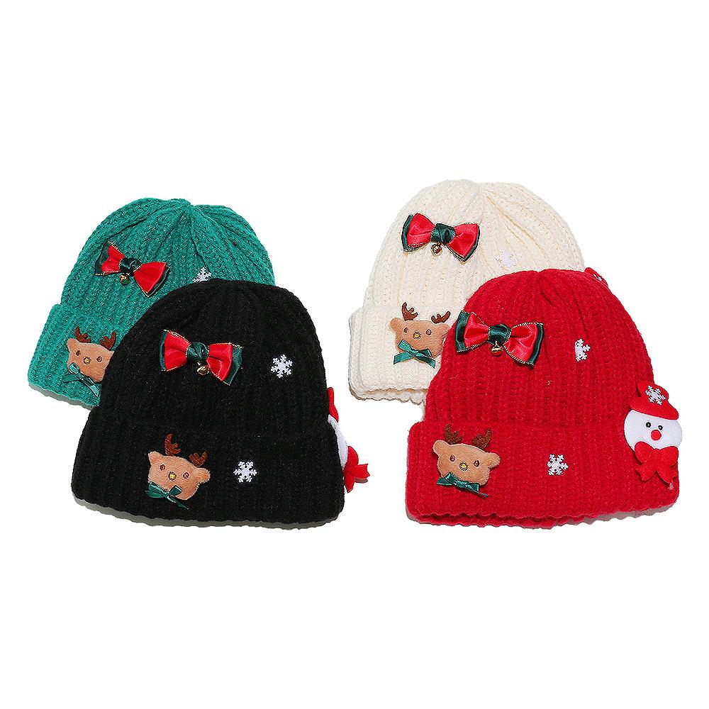 Herbst und Winter neu Weihnachtsmann Schneeflocke Elch Wollmütze Weihnachten warme Strickmütze