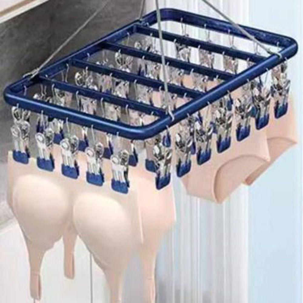 Aluminum Zinc Zinc Alloy Multi-Clip Drying Rack Windproof Towel Socks Hanger Clothes Drying Rack  Skirt