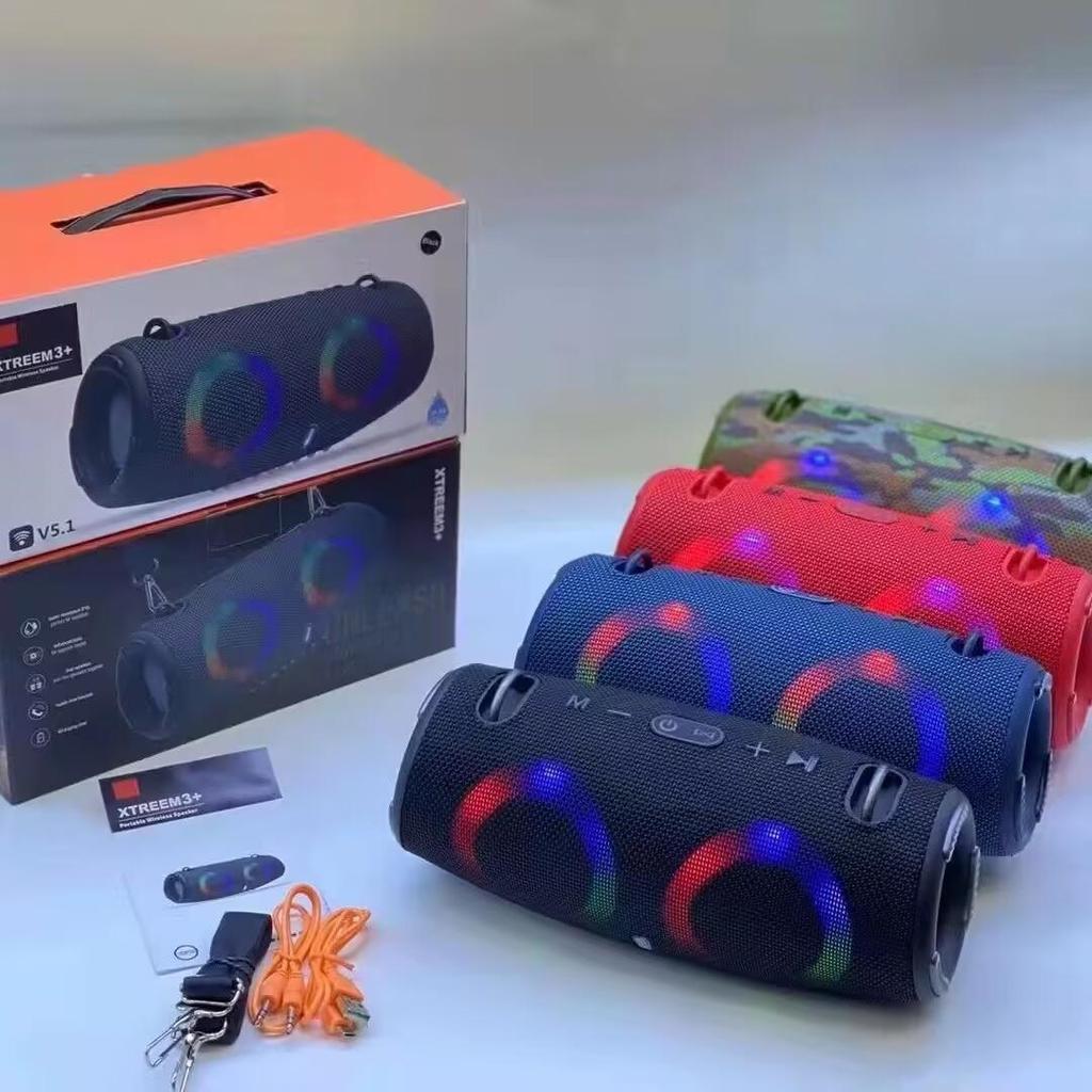 Portable Waterproof High Power Bluetooth Speaker RGB Colorful Light Wireless Subwoofer 360 Stereo Surround TWS FM Boom Box