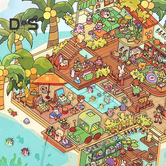 2 Sets DIY 3D House Scene Stickers with Background Boards Creative Mini Room Craft Stickers for Stress Relief And Fun Interactive Gifts