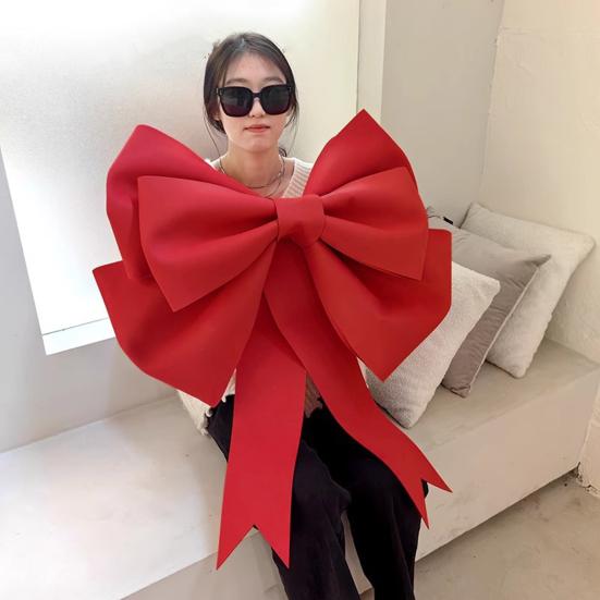 Duża czerwona kokarda wisiorek świąteczny łatwy do zawieszenia dekoracja świąteczna wewnętrzna zewnętrzna dekoracja pudełka na prezent