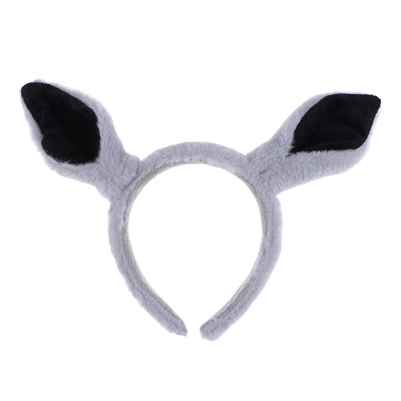 Kawaii Plush Horse Ear Headband Cute Simulation Animal Ears Hair Roop Cosplay Party Headwear Year Hair Accessories