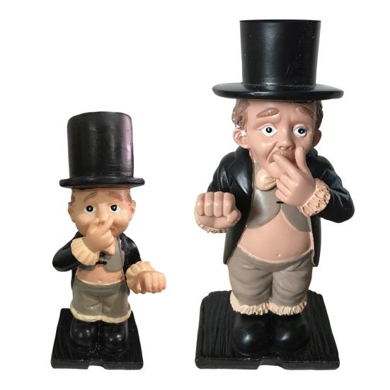 Gentleman Shape Tissue Rack Decorative Functional Toilet Paper Stand Storage Display Sculpture Resin Garden Ornament