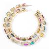 Fashion Simple Round Circle Hoop Earrings Color Diamond Earrings