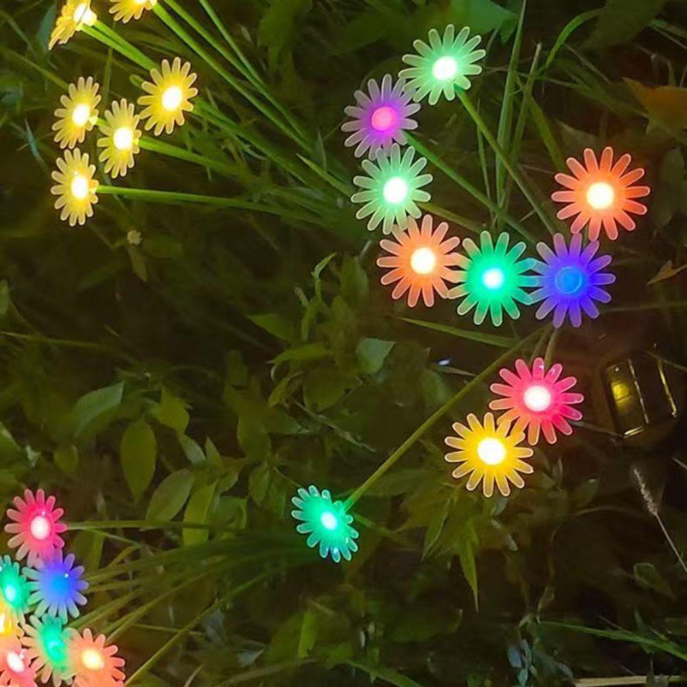 LED Solar Lamp Solar Daisy Lights Simulation Flower 6/8/10 LED Solar Landscape Lights Solar Powered Ground Plug