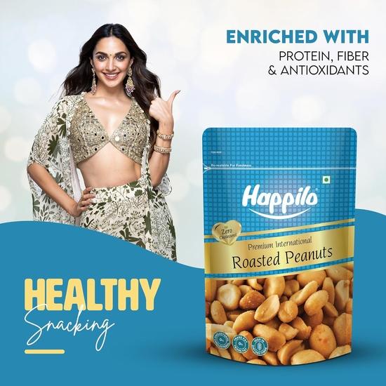 Happilo Premium Roasted Peanuts 160g, Rich in Protein, Fiber, and Essential Nutrients, Wholesome Snack, Rich Flavor