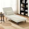 Convertible Chauffeuse Chair 3-in-1 Armchair Bed Single Bed 5-Position Backrest In Fabric with Cushion, Cream
