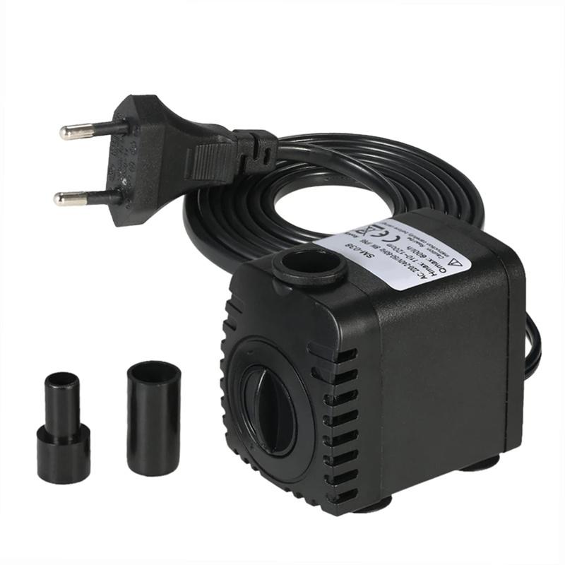 Classic 600L/H 8W Submersible Water Pump for Aquarium Tabletop Fountains Pond Water Gardens and Hydroponic Systems with 2 Nozzles AC110V