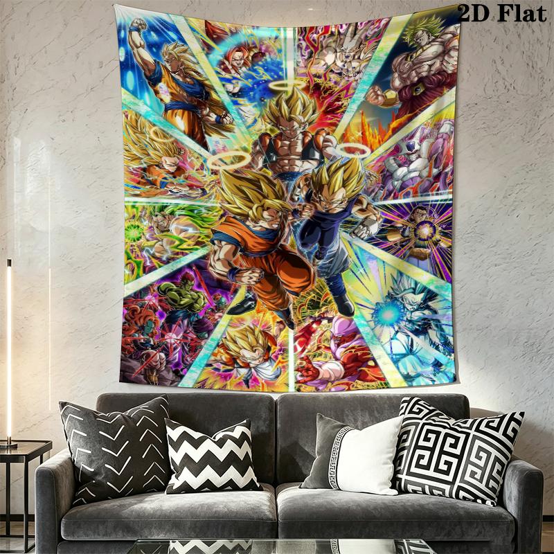 Dragon Ball Wall Tapestry Aesthetic Wall Hanging Printed Fabric Blanket Decorative Tapestries for Bedroom Living Room Home Decor