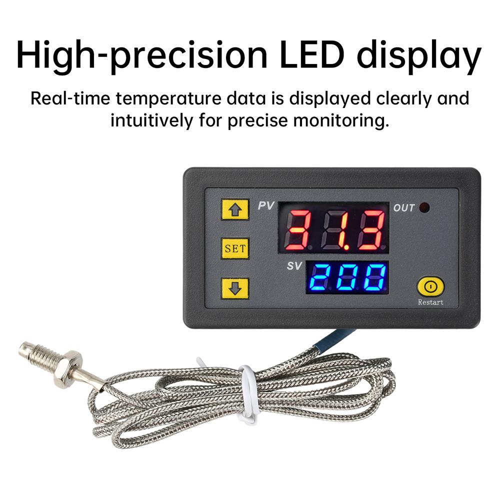 W3230 Digitální regulátor teploty typu K LED displej Termostat s přístrojem pro řízení ohřevu/chlazení DC 5V 12V 24V/AC110-220V