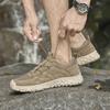 Fashion Non-Slip Hiking Shoe Breathable Treking Footwear Suede Leather Sneakers for Men Tenis Masculino Outdoor Lace-Up Men Casual Shoes