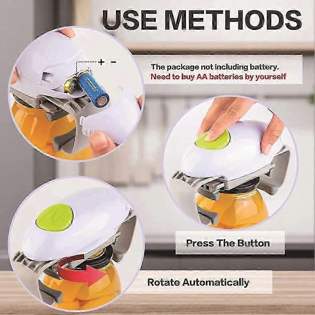 Electric Jar Opener for Weak Hands & Seniors with Arthritis, Automatic Hands Free Bottle Opener, One Touch Operation