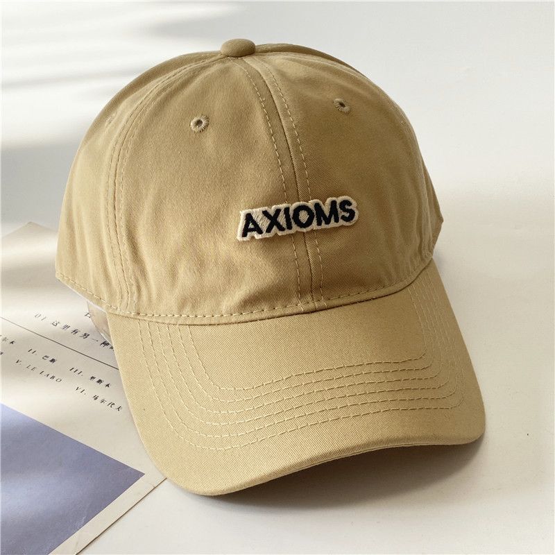 

Hat Female Spring/Summer New Peaked Cap Couple Axioms Letter Labeling Baseball Cap Minimalist All-Matching Sun Hat Men Kakh Adjustable
