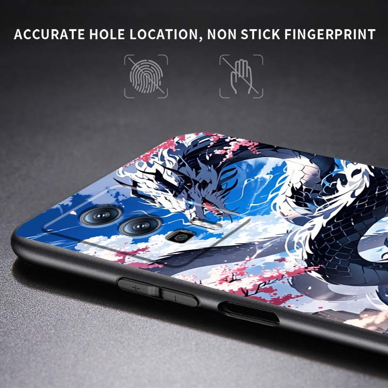 Anime Dragon Design Phone Case For Xiaomi Redmi 12 13C 12C 13 10C 9T A2 9A 9C 7A Note 10S 8T 10 9 8 Pro 4G 5G Black