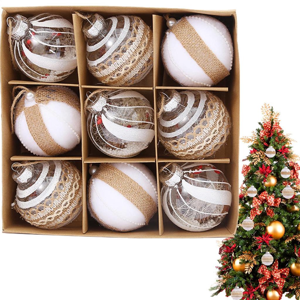 Christmas Tree Balls Ornaments 9 Pieces Seasonal Decorations Shatterproof Baubles Christmas Tree Decorations For Home Winter