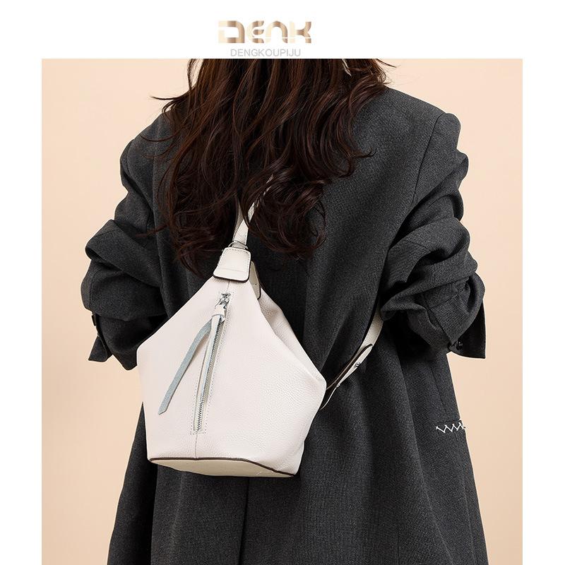 Genuine Leather Women's Bag Multi-functional Tote Bag Cowhide Single-shoulder Crossbody Bag Fashionable Backpack