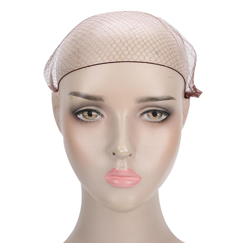 144pcs Hairnet Nylon Disposable Wig Cap Breathable Hair Mesh Net for Home SalonDark Brown