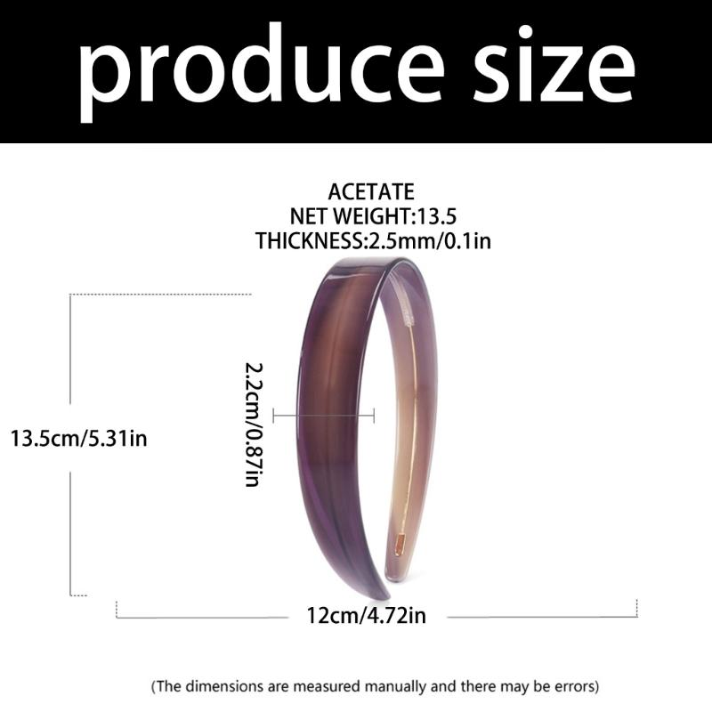 2.2cm Wide Acetate Headband Hair Hoop With Nonslip Teeth For Women And Girls Comfortable Hair Accessory