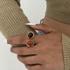 Vintage Inlaid Resin Acrylic Open Ring for Women Elegant Irregular Geometry Adjustable Knuckle Ring Daily Wear Jewelry