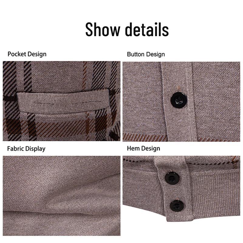 Hengyuanxiang Men's V-Neck Knit Vest Cardigan