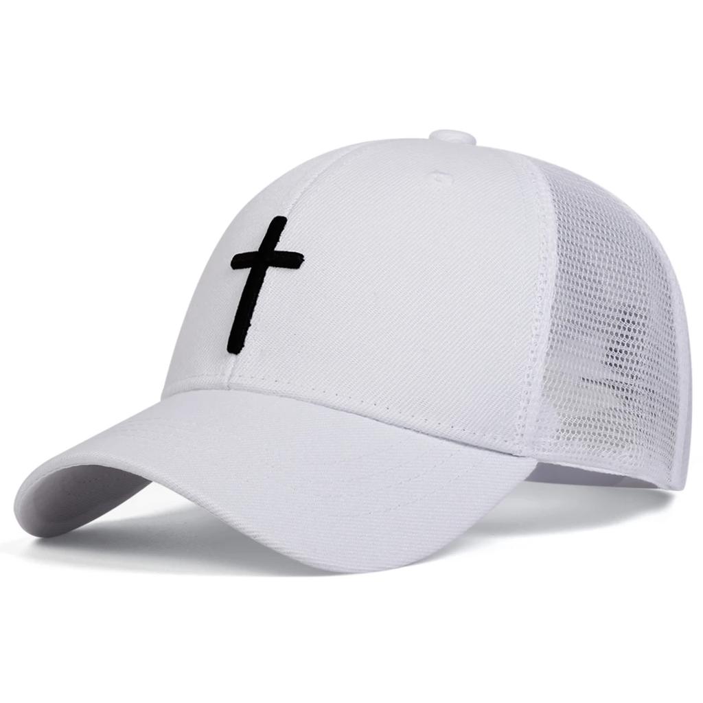 Unisex Cross Embroidery Baseball Net Caps Hip Hop Cap Spring Summer Outdoor Adjustable Casual Hats Sunscreen Hat Sports Cap