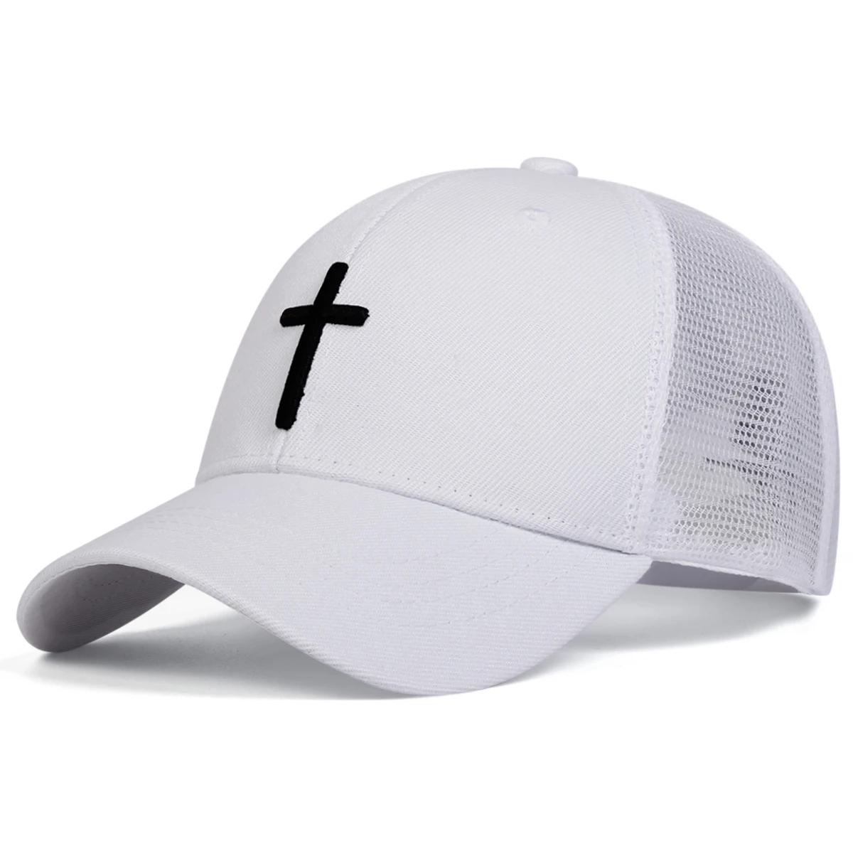 

Unisex Cross Embroidery Baseball Net Caps Hip Hop Cap Spring Summer Outdoor Adjustable Casual Hats Sunscreen Hat Sports Cap
