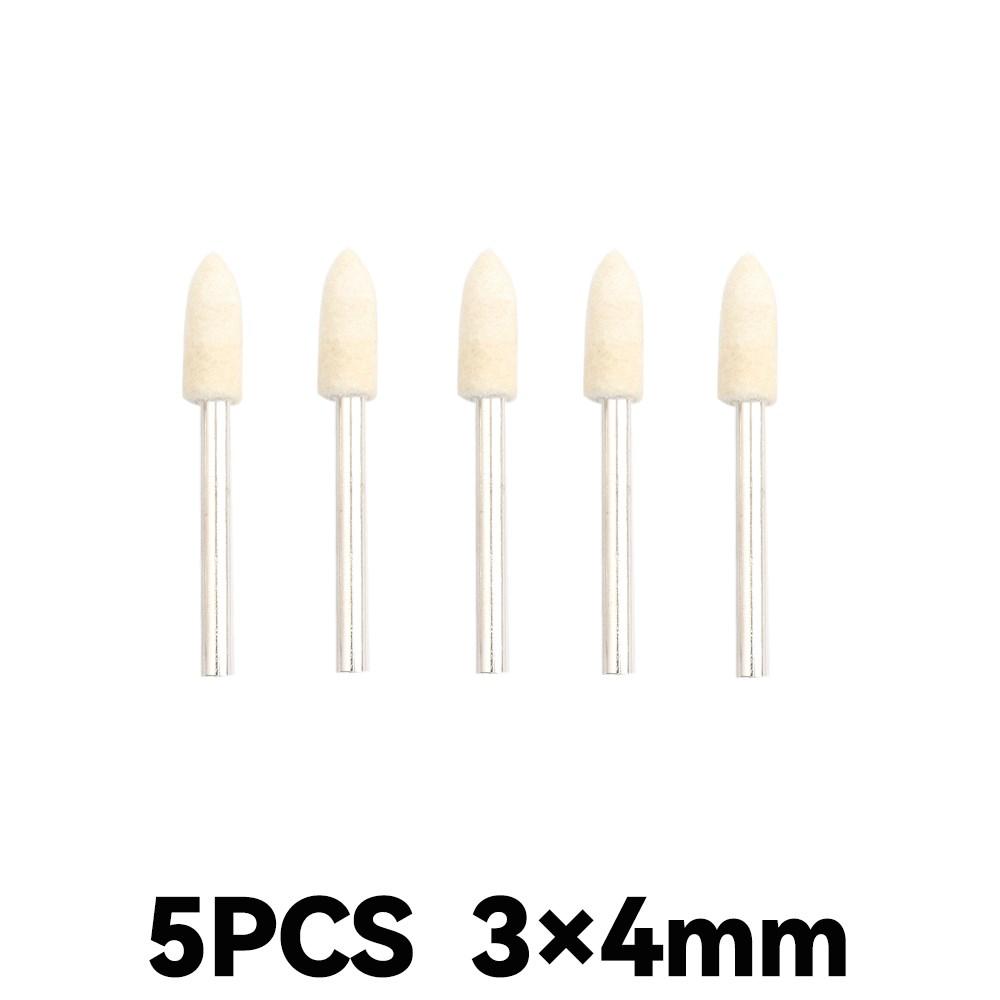 10Pcs/5Pcs Wool Felt Mounted Polishing Buffing Wheel OD 3-10mm Grinding Head for Dremel Drill Rotary Tool 3mm Shank