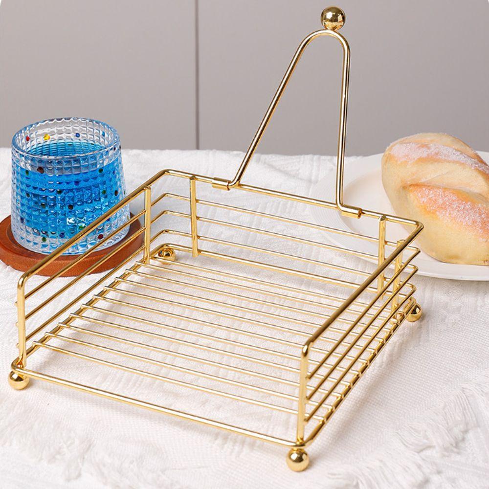 Creative Wood Base Iron Napkin Holder Modern Style Stable Countertop Napkin Organizer Paper Storage Rack Table Decoration
