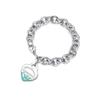 Classic Enamel Heart Bracelet for Women with Clasp Heart Pendant