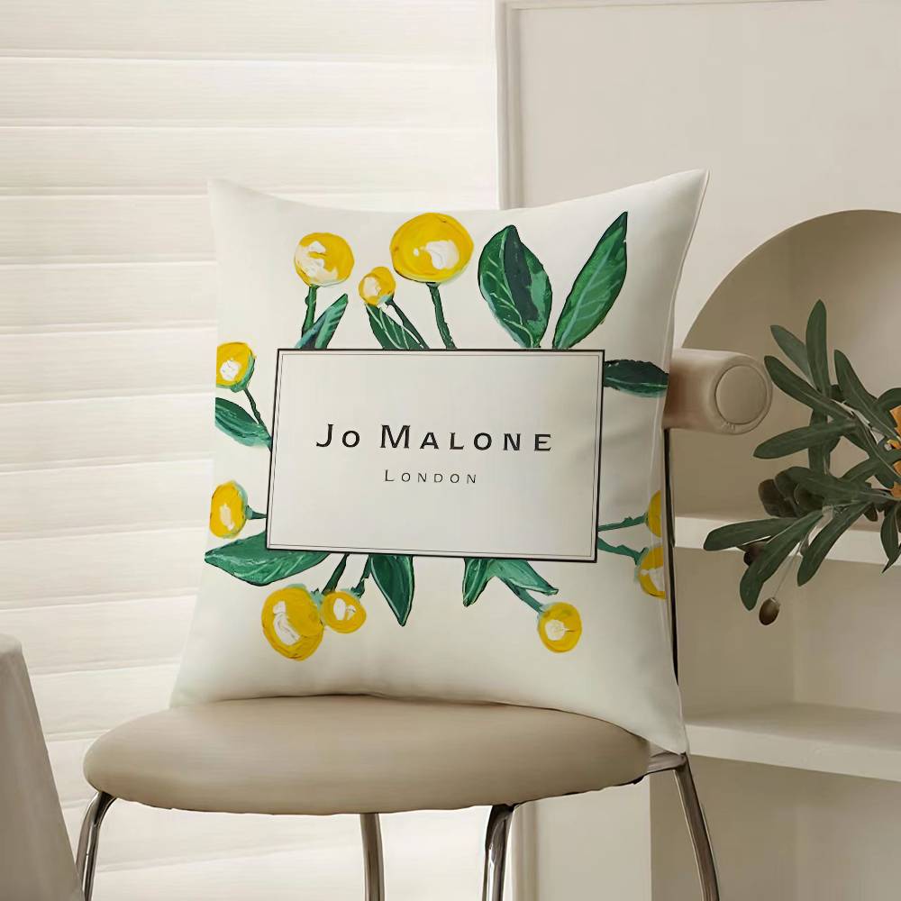 High-end Fragrance Design Print Jo Malone-A Pillow Case Comfort Sofa Bed Silky Elegant Invisible Zipper Decorative Cushion Cover
