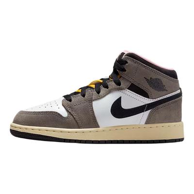 Air 1 Mid SE GS Tokyo Bio Hack Sneakers Enfants Marron Blanc Pierre de Caverne HQ2014-100