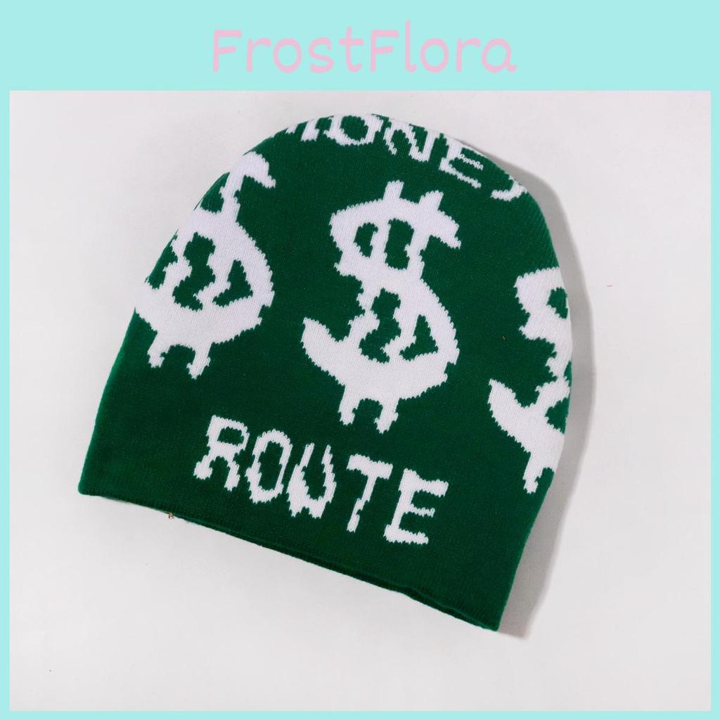Hat Knitted Fashion With Money And Letter Printing Design For Daily Cold Season