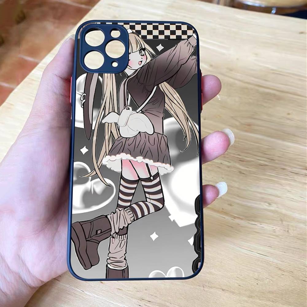 Angel tsundere girl anime cute frosted Shockproof For iPhone 16 15 11 12 13 14 Pro Max X XR XSMAX Mini Phone Case