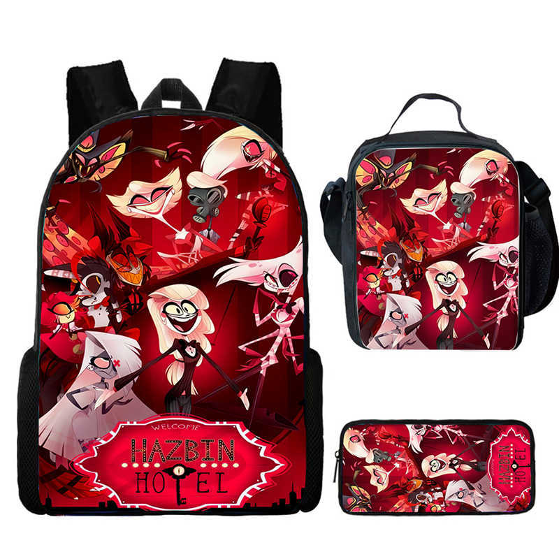 Hell Inn Hazbin Hotel Student School Bag High Value Leisure Oxford Ridge Relief Backpack