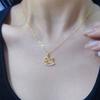 Trojan Horse Necklace Femininity Niche Design High-End Fashion Pendant Collarbone Chain Trendy Jewelry. Premium