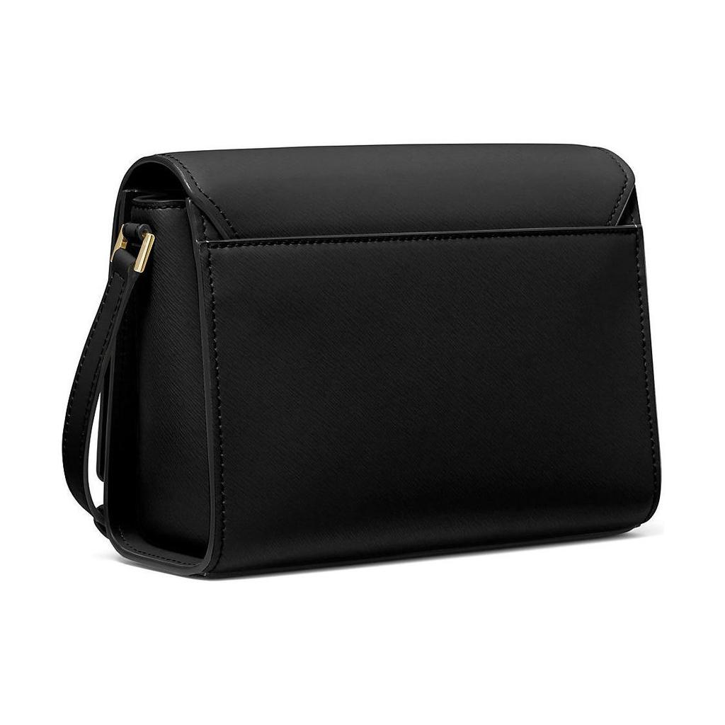 Michael Kors MK Mimi Gold Hollow Logo Flap Leather Messenger Bag Women bags Black 35T2G8IM6L-0001