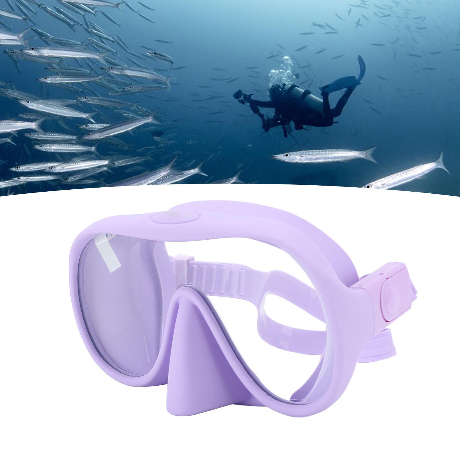 Diving Goggles Silicone Foldable Large View Tempered Glass Portable Anti Fog Swimming Goggles rosa