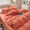 Bed Sheet Quilt Cover Nude Sleeping Pure Cotton Four-piece Set Washed Cotton Soft Bed Sheet Quilt Cover Solid Color Bedding