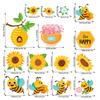 Sunflower Announcement Board Card Paper Bee Honeycomb School Classroom Party Supplies Decoration Bee Festival Wall Stickers