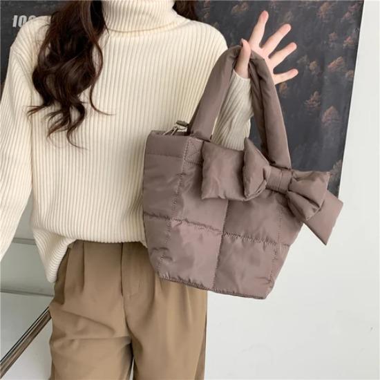 

Дизайнерская стеганая нейлоновая сумка-тоут для женщин зимний бренд дизайнерские женские