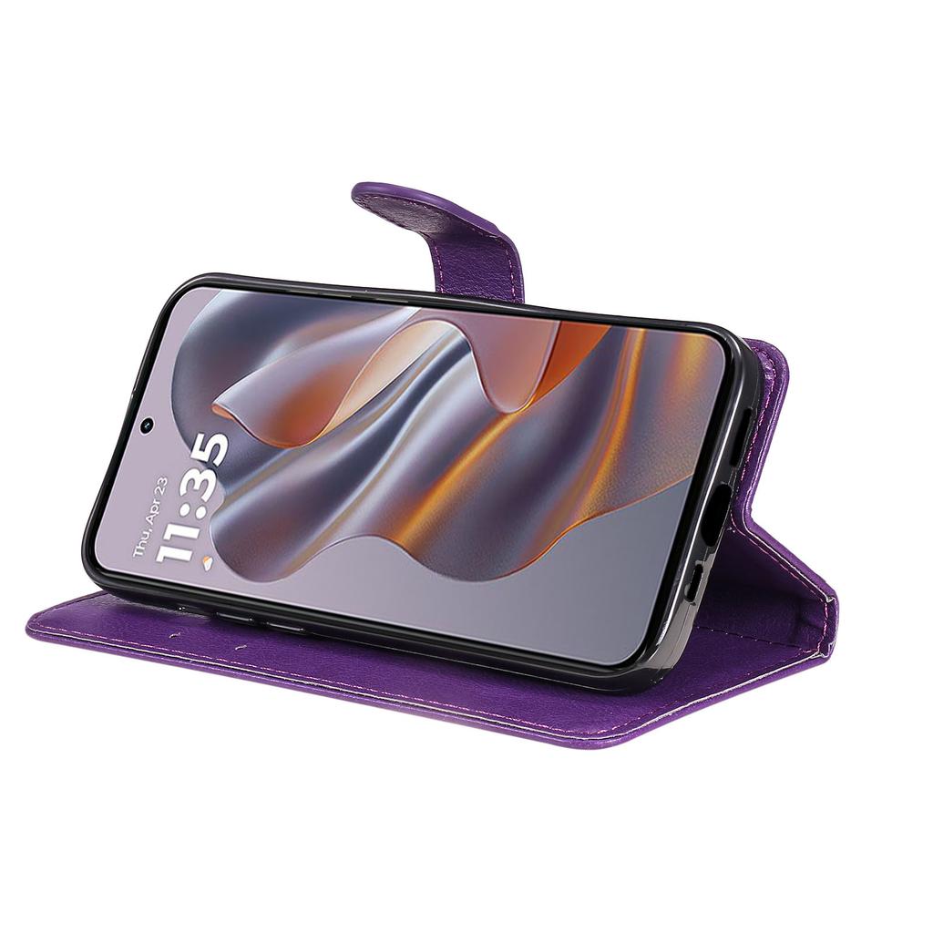 For Motorola Edge 50 Neo 5G/Moto S50 5G/Thinkphone 25 5G Case Solid Color Leather Mobile Cover Wallet Stand with Strap