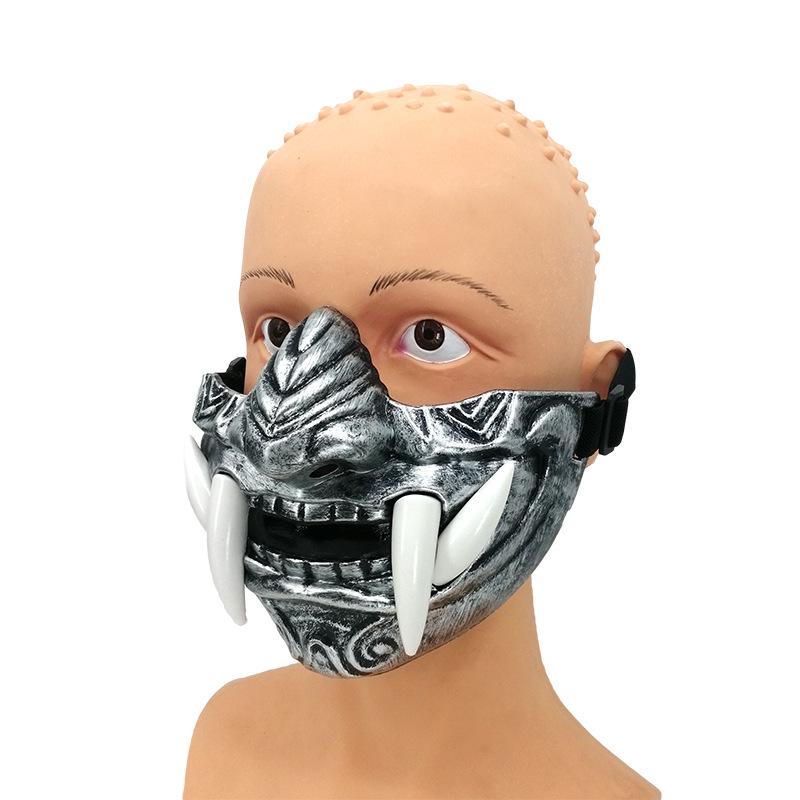 Japanese Hannya Half-Face Mask for Halloween Parties