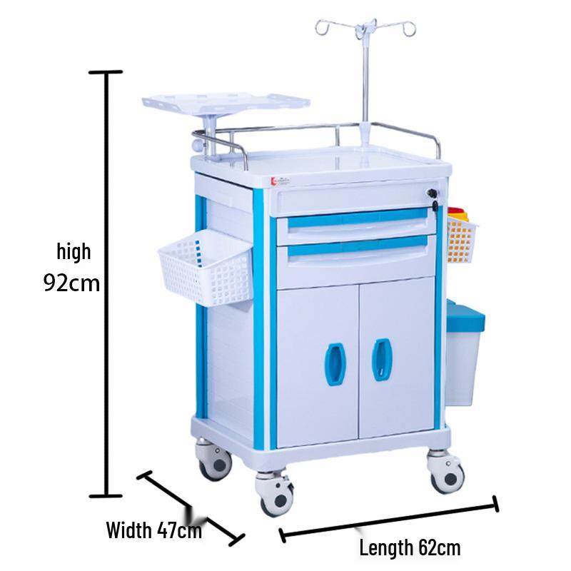 ABS Multifunctional Anesthesia and Infusion Emergency Cart with Five Drawers