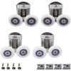 Shower Door Rollers Double Roller 26 Mm - 4 Pieces Aluminum & Nylon, for Glass 4–8 Mm