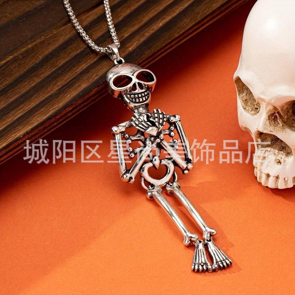 Halloween Vintage Gothic Hip Hop Diablo Style Fashion Personality Skull Necklace